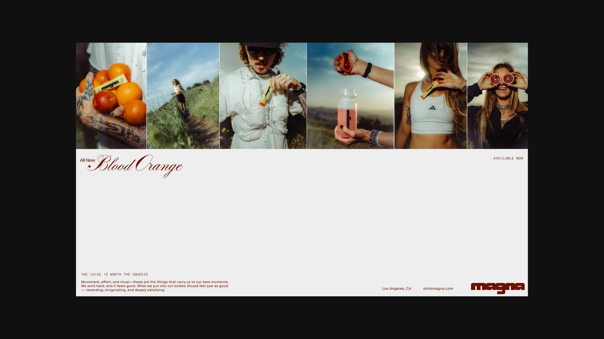 Blood Orange campaign website layout