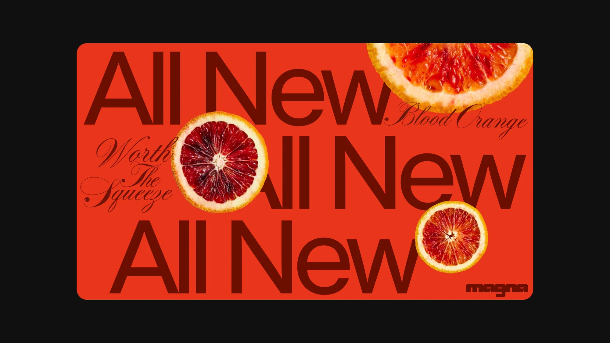 Blood Orange launch artwork reading All New