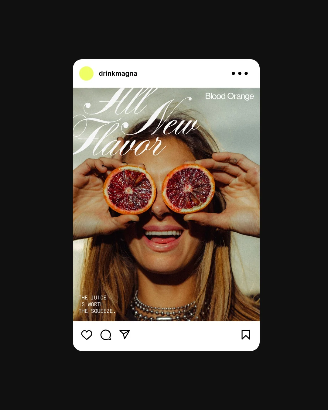 Blood Orange social post featuring portrait photography