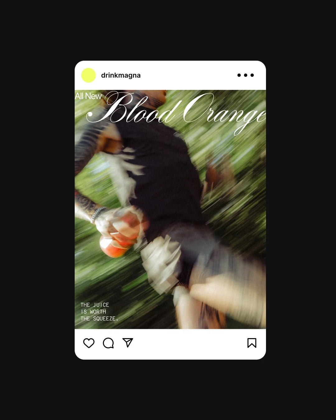Blood Orange social campaign with lifestyle imagery